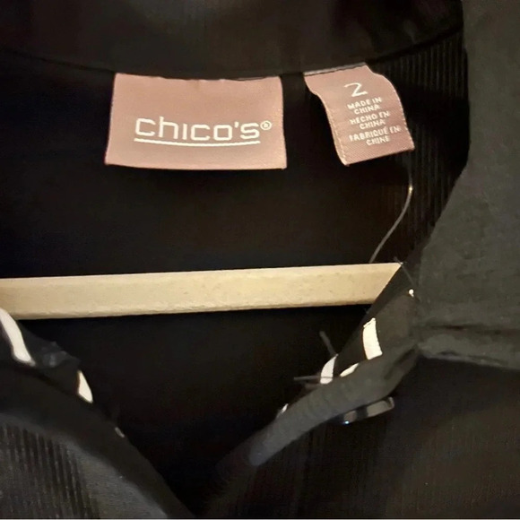 Chico’s Striped Black & White Jacket, Size Large 2 – Like New - Picture 3 of 3